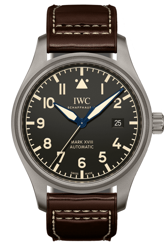 IWC Pilot's Watch Mark XVIII 40mm Black Dial Brown Leather Strap Watch for Men - IW327006