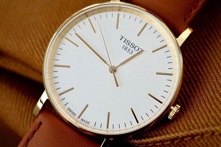Tissot T Classic Everytime White Dial Brown Leather Strap Watch For Men - T109.410.36.031.00