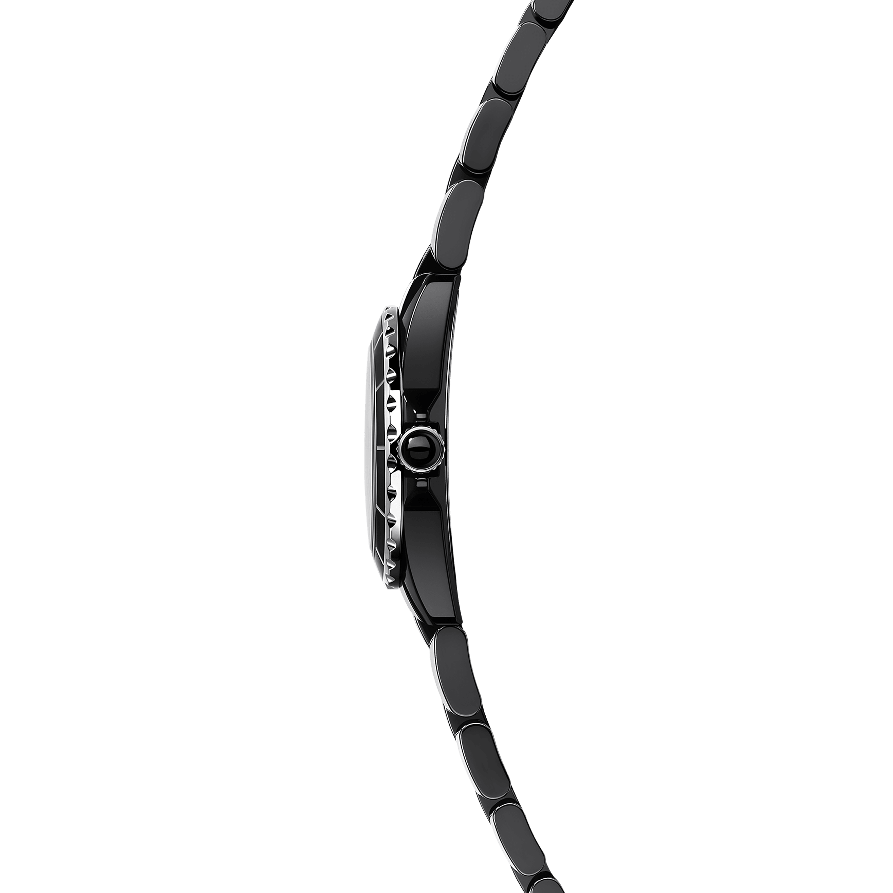 Chanel J12 Diamonds Black Dial Black Steel Strap Watch for Women - J12 H2569