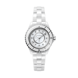 Chanel J12 Quartz Diamonds White Dial White Steel Strap Watch for Women - J12 H3110