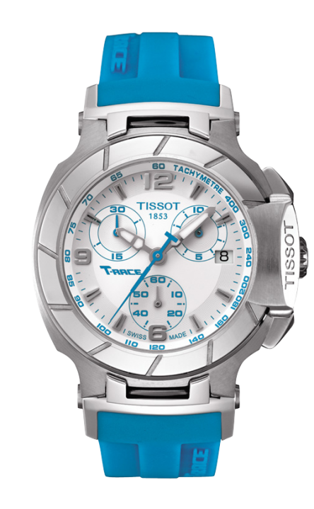 Tissot T Race Chronograph White Dial Brown Rubber Strap Watch for Women - T048.217.17.017.02
