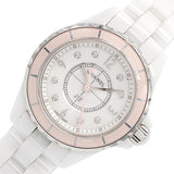 Chanel J12 Quartz Diamonds Ceramic White Dial White Steel Strap Watch for Women - J12 H4466