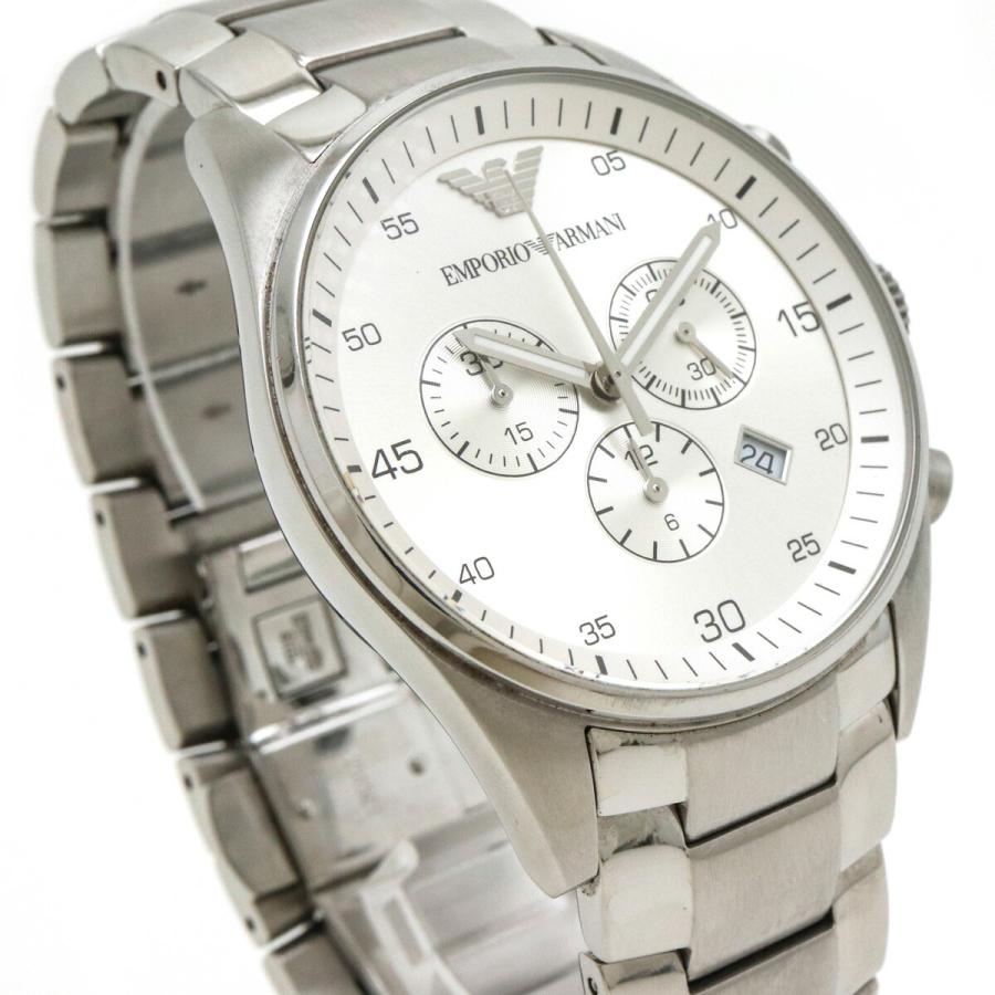 Emporio Armani Sportivo Chronograph Silver Dial Silver Steel Strap Watch For Men - AR5963