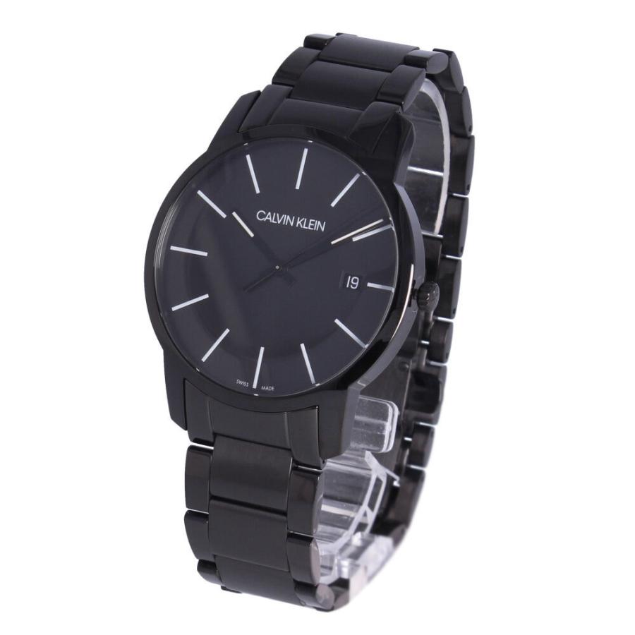 Calvin Klein City Quartz Black Dial Black Steel Strap Watch for Men - K2G2G4B1