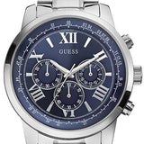 Guess Horizon Chronograph Quartz Blue Dial Silver Steel Strap Watch for Men - W0379G3