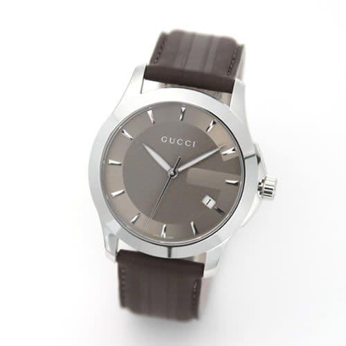 Gucci G Timeless Quartz Brown Dial Brown Rubber Strap Watch For Men - YA126403