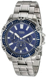 Fossil Garrett Chronograph Blue Dial Silver Steel Strap Watch for Men - FS5623