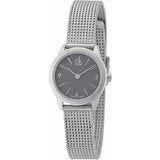 Calvin Klein Minimal Grey Dial Silver Mesh Bracelet Watch for Women - K3M53154