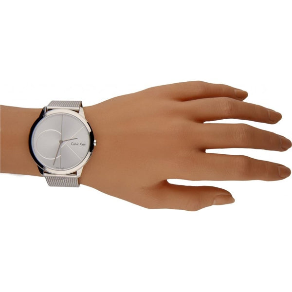 Calvin Klein Minimal Silver Dial Silver Mesh Bracelet Watch for Men - K3M2112Z