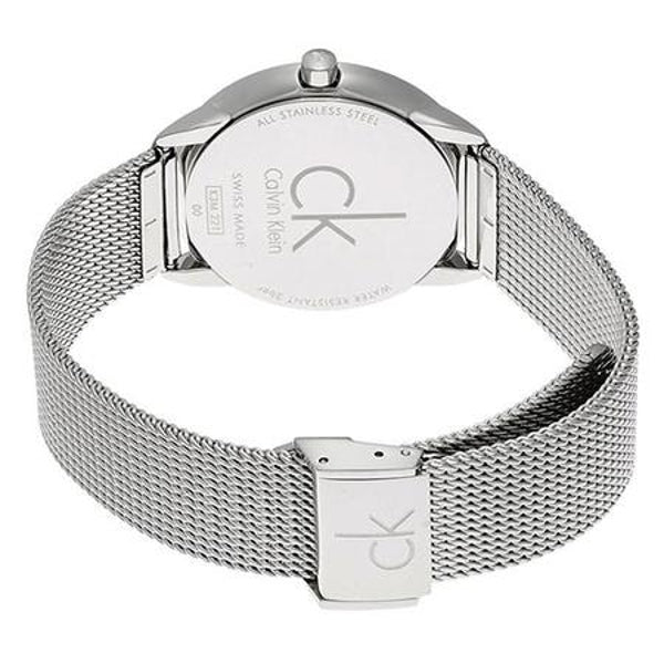 Calvin Klein Minimal Grey Dial Silver Mesh Bracelet Watch for Women - K3M2212X
