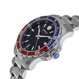 Movado Series 800 Pepsi Black Dial Silver Steel Strap Watch for Men - 2600152