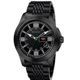 Gucci G Timeless Black Dial Black Steel Strap Watch For Men - YA126202