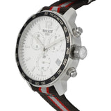 Tissot Quickster Chronograph NBA Toronto Raptors White Dial Two Tone NATO Strap Watch for Men - T095.417.17.037.16