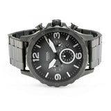 Fossil Nate Chronograph Gunmetal Dial Grey Steel Strap Watch for Men - JR1437