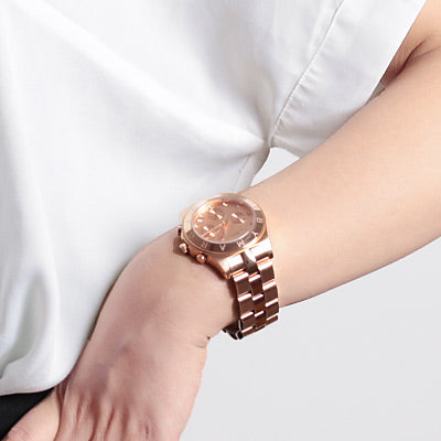 Marc Jacobs Blade Chronograph Rose Gold Dial Rose Gold Steel Strap Watch for Women - MBM3102