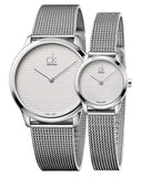 Calvin Klein Minimal White Dial Silver Mesh Bracelet Watch for Men - K3M2112Y