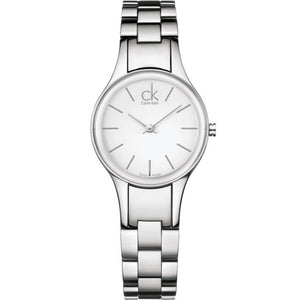 Calvin Klein Simplicity White Dial Silver Steel Strap Watch for Women - K4323126