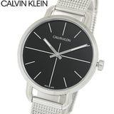 Calvin Klein Even Black Dial Silver Mesh Bracelet Watch for Women - K7B23121