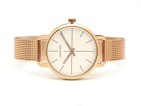 Calvin Klein Even White Dial Rose Gold Mesh Bracelet Watch for Women - K7B23626