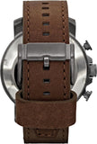 Fossil Nate Chronograph Grey Dial Brown Leather Strap Watch for Men - JR1424