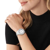 Michael Kors Harlowe Three-Hand Quartz Silver Dial Silver Steel Strap Watch For Women - MK4708
