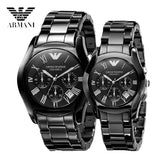 Emporio Armani Black Ceramic Dial Ceramic Strap Watch For Women - AR1401