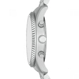 Michael Kors Lexington Chronograph Silver Dial Silver Steel Strap Watch For Men - MK8789