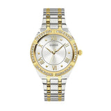 Guess Cosmo Diamonds Silver Dial Two Tone Steel Strap Watch for Women - GW0033L4