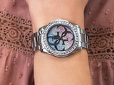 Guess G Twist Diamonds Silver Dial Silver Steel Strap Watch For Women - W1201L1