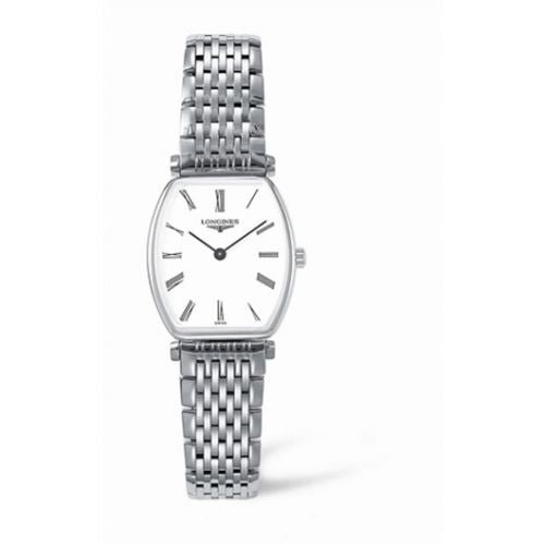 Longines La Grande Classique de Longines Tonneau White Dial Silver Steel Strap Watch for Women - L4.205.4.11.6