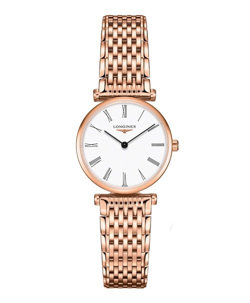 Longines La Grande Classique White Dial Rose Gold Mesh Bracelet Watch for Women - L4.209.1.91.8