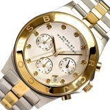 Marc Jacobs Blade Chronograph Silver Dial Two Tone Steel Strap Watch for Women - MBM3177