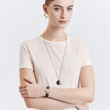 Dior La D De Dior Dior Rose Céleste Diamonds Mother of Pearl Dial Black Leather Strap Watch for Women - CD04711X1001 0000