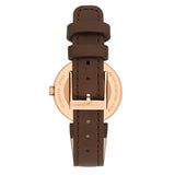 Gucci G Interlocking Mother of Pearl Dial Brown Leather Strap Watch For Women - YA133516