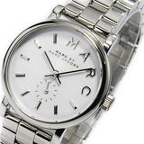 Marc Jacobs Baker White Dial Silver Steel Strap Watch for Women - MBM3246