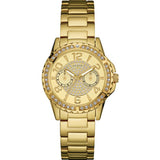 Guess Sassy Analog Quartz Gold Dial Gold Steel Strap Watch For Women - W0705L2