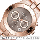 Marc Jacobs Blade Chronograph Brown Dial Rose Gold Steel Strap Watch for Women - MBM3308