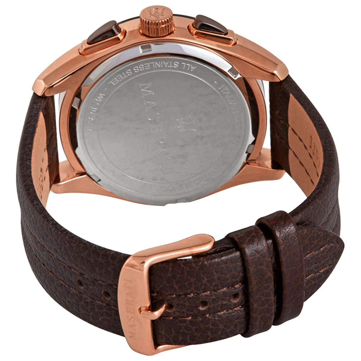 Maserati Traguardo Chronograph Blue Dial Brown Leather Strap Watch For Men - R8871612024