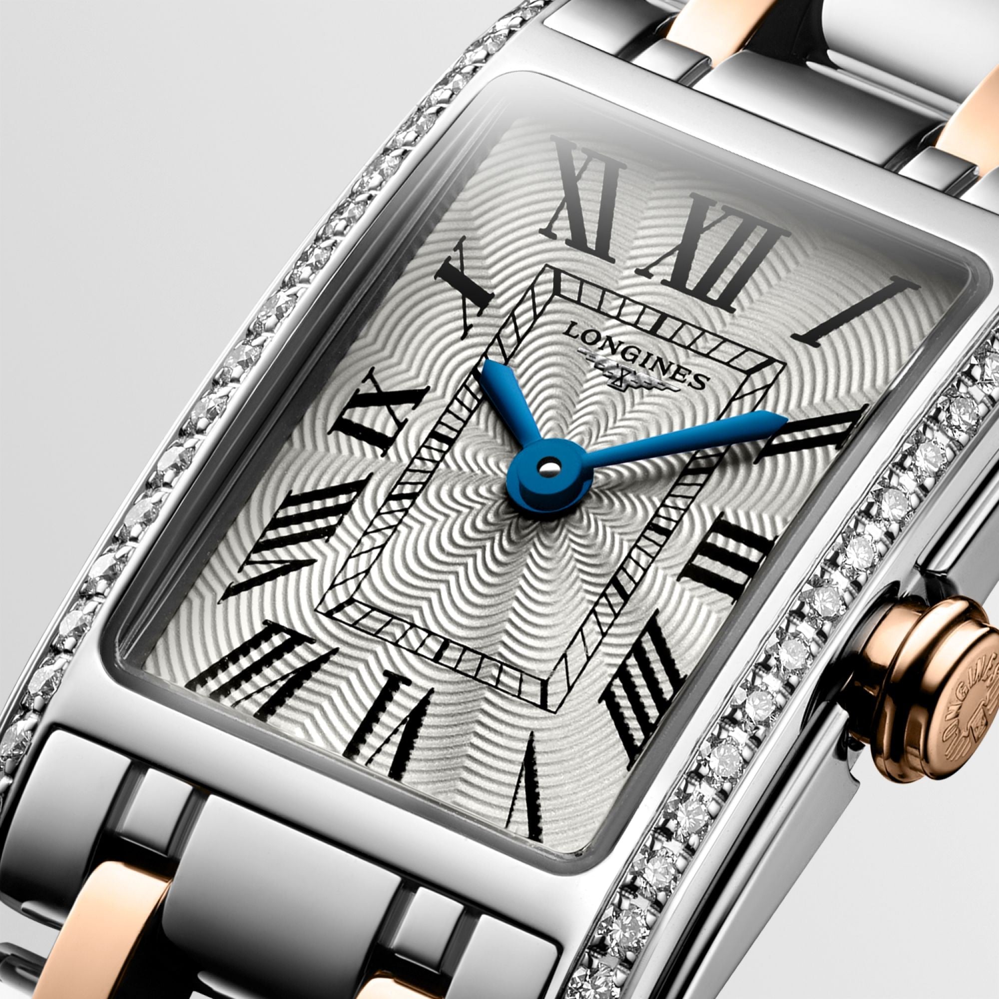 Longines Dolcevita Diamonds White Dial Two Tone Steel Strap Watch for Women - L5.258.5.79.7