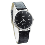 Longines Presence 38.5mm Automatic Black Dial Black Leather Strap Watch for Men - L4.921.4.52.2