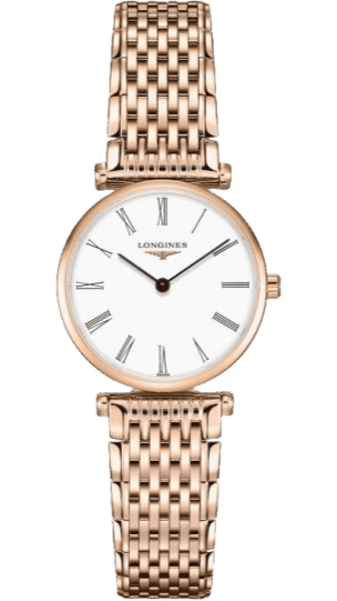 Longines La Grande Classique White Dial Rose Gold Mesh Bracelet Watch for Women - L4.209.1.91.8