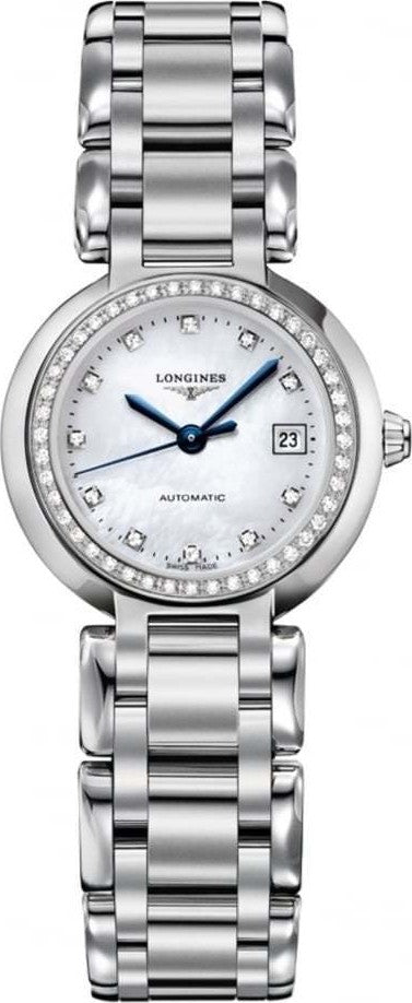 Longines PrimaLuna 26.5mm Automatic White Mother of Pearl Dial Silver Stainless Steel Watch for Women - L8.111.0.87.6