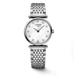 Longines La Grande Classique Diamonds White Dial Silver Steel Strap Watch for Women - L4.209.4.87.6