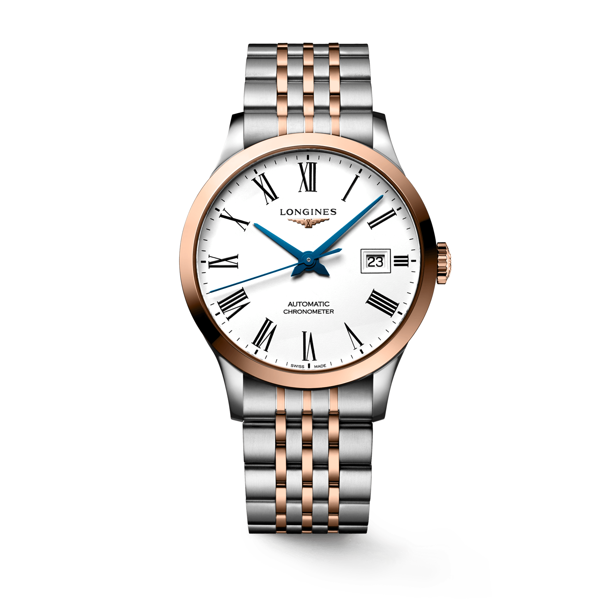 Longines Record Automatic 18K Pink Gold Watch for Men - L2.821.5.11.7