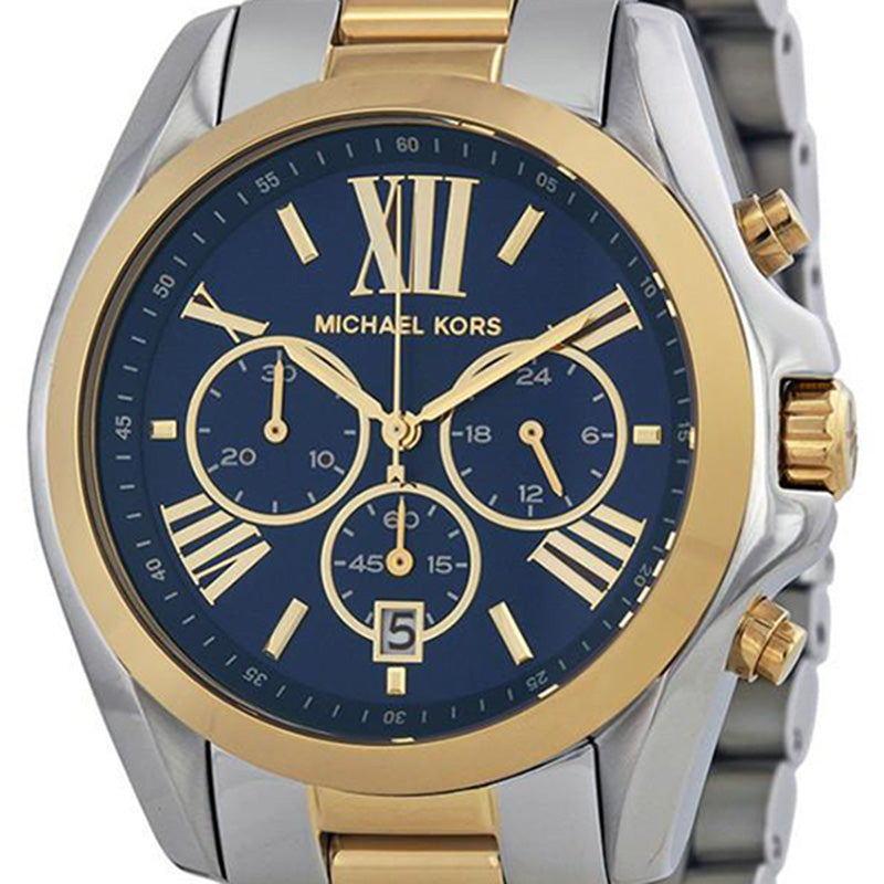 Michael Kors Bradshaw Blue Dial Two Tone Steel Strap Watch for Women - MK5976
