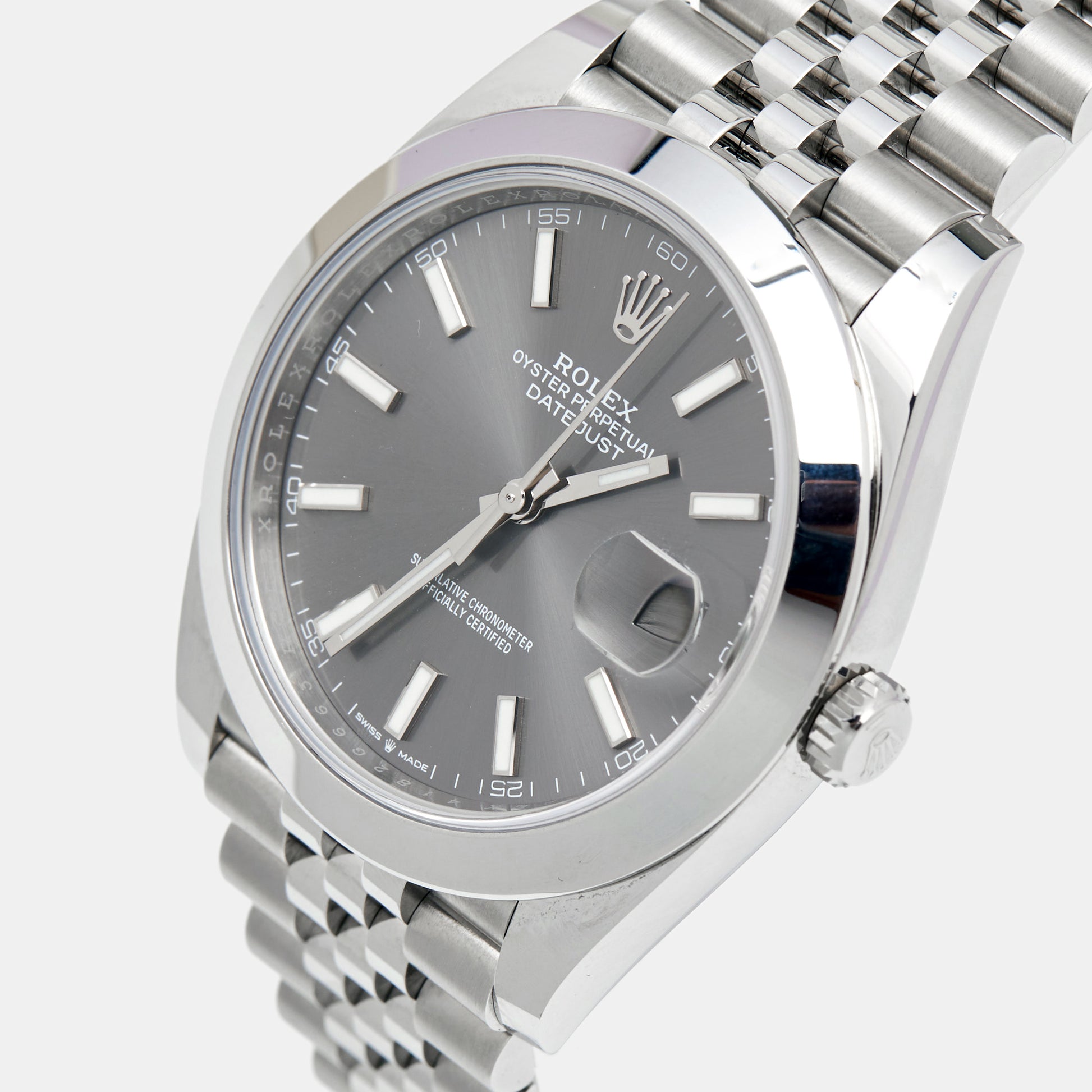 Rolex Datejust 41 Oyster Grey Dial Silver Oystersteel Bracelet Watch for Men - M126300-0008