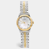 Gucci G Timeless Diamonds Mother of Pearl Dial Two Tone Mesh Bracelet Watch for Women - YA126513