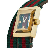 Gucci G-Frame Multicolored Dial Two Tone Nylon Strap Watch For Women - YA128527