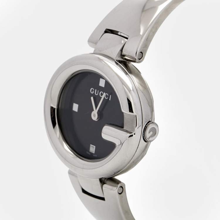 Gucci Guccisima Quartz Black Dial Silver Steel Strap Watch For Women - YA134501