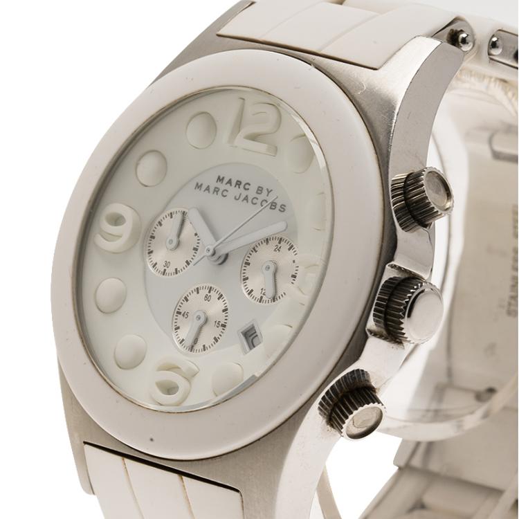 Marc Jacobs Pelly White Dial White Silicone Strap Watch for Women - MBM2565